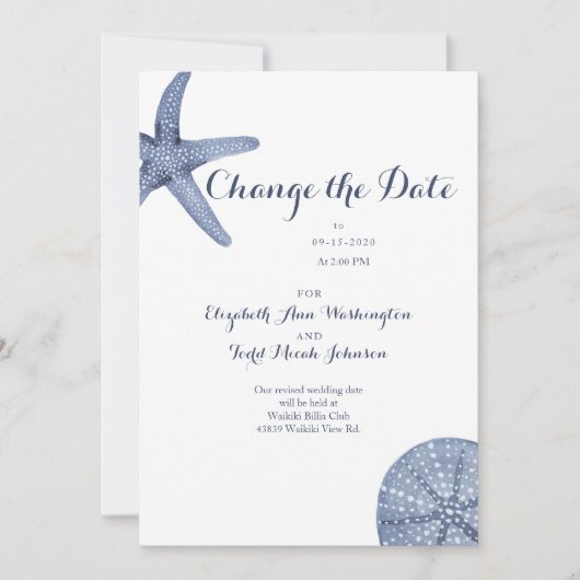 Plage Modifier la carte d'aquarelle Date (Devant)