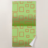Plage Motif moderne vert design géométrique Serviette de (Devant)