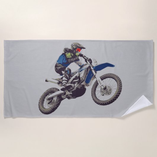 Plage MOTOCROSS serviette de plage. (Devant)