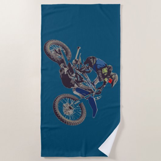 Plage MOTOCROSS serviette de plage. (Devant)