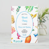 PLAGE MULTICOLOR ANNIVERSAIRE DE FÊTE INVITATION (Debout devant)