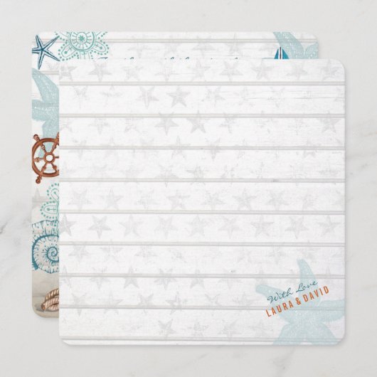 Plage nautique | FAIRE-PART DE MARIAGE (Devant / Derrière)