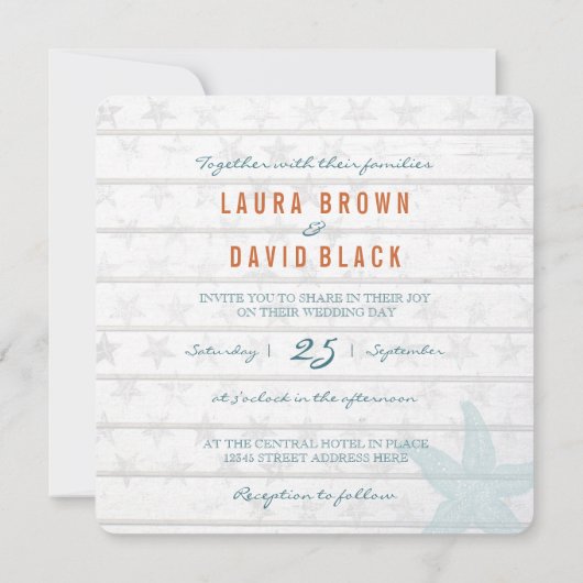 Plage nautique | FAIRE-PART DE MARIAGE (Dos)