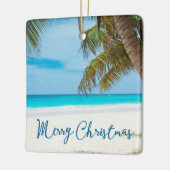 Plage Noël Ornements Carré céramique Plam Tree (Gauche)