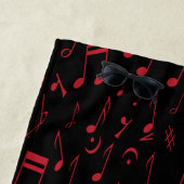Plage Notes de musique noir rouge et blanc serviette de  (En situation)