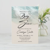 Plage Océan Baby shower Invitation (Debout devant)