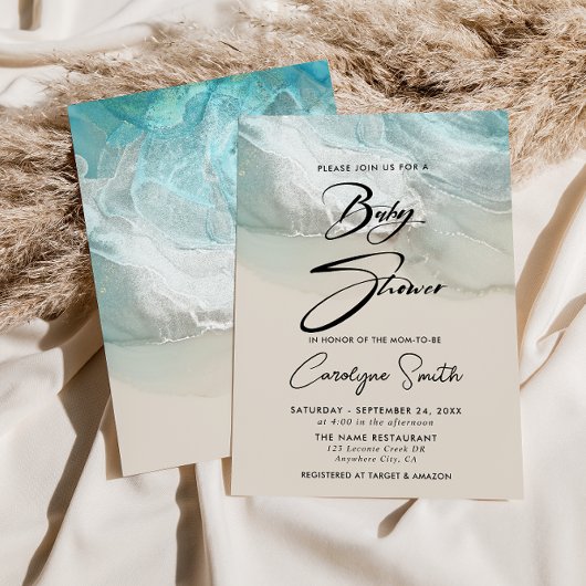 Plage Océan Baby shower Invitation