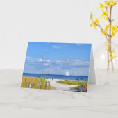 Plage, océan, et carte de voilier (Fleur jaune)