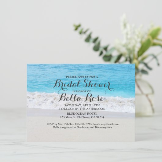 Plage océan sable nuptiale invitations (Debout devant)