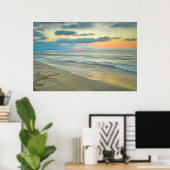 Plage Ocean Sunset 0735 Peinture Impression d'Art (Bureau à domicile)