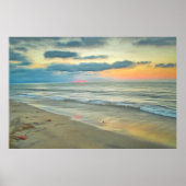 Plage Ocean Sunset 0735 Peinture Impression d'Art (Devant)