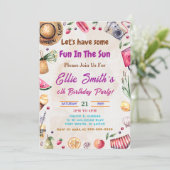 Plage Océan Tropical Été Invitation Anniversaire (Debout devant)