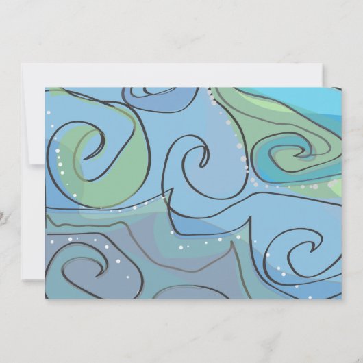 Plage Ocean Wave Bar Invitation Bat mitzvah (Dos)