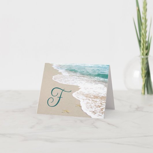 Plage océanique avec monogramme lettre F (Devant)