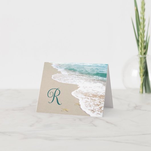 Plage océanique avec monogramme lettre R (Devant)