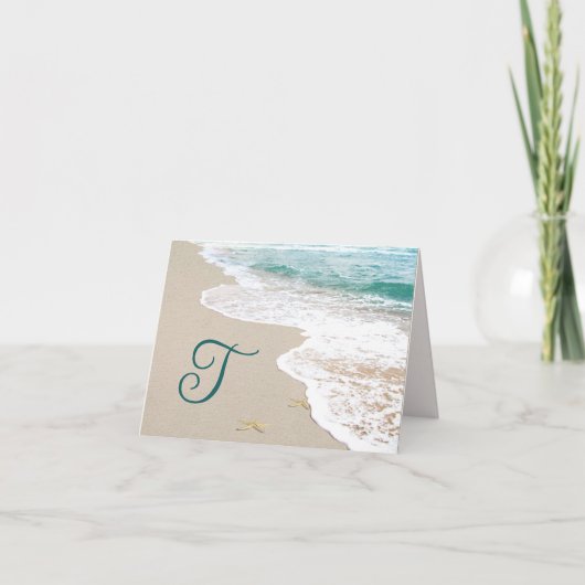 Plage océanique avec monogramme lettre T (Devant)