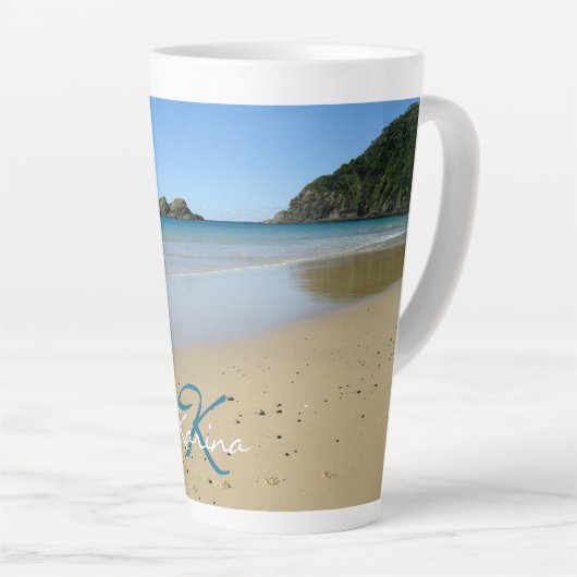 Plage Océanique personnalisée Latte Mug (Angle droit)