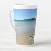 Plage Océanique personnalisée Latte Mug (Angle gauche)