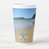 Plage Océanique personnalisée Latte Mug (Devant)