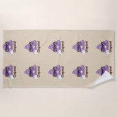 Plage Oh là là ! serviette (brune) pourpre d'Emoji de (Devant)