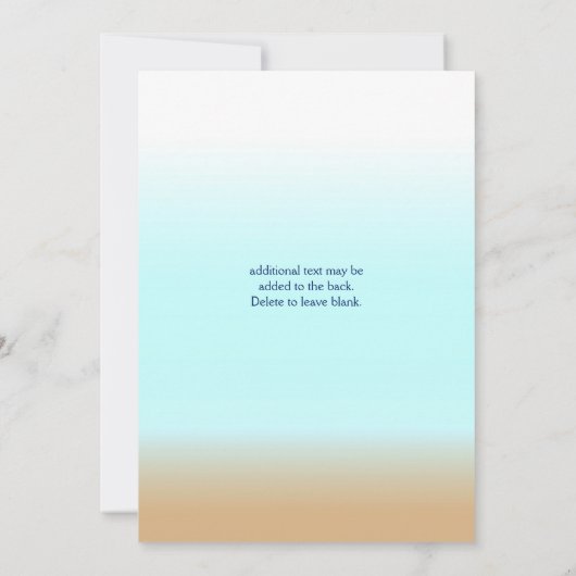 Plage Ombre Elegant Aquarelle Mariage Invitations (Dos)