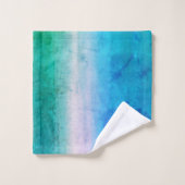 Plage ombrée bleu-vert océan en détresse (Gant de toilette)