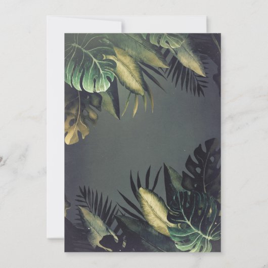 Plage Palm String Lumières Graduation Invitation (Dos)