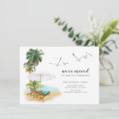 Plage Palm Tree Moving Faire-part (Debout devant)