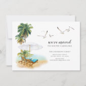 Plage Palm Tree Moving Faire-part (Devant)