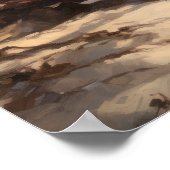 Plage Palm Trees Aquarelle Art Imprimer Poster (Coin)