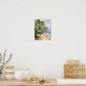 Plage Palm Trees Art Imprimer Affiche de voyage (Cuisine)