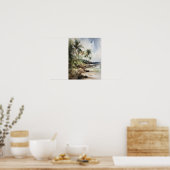 Plage Palm Trees Art Imprimer Affiche de voyage (Cuisine)