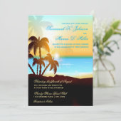 Plage Palm Trees Destination Mariages Invitations (Debout devant)