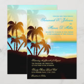 Plage Palm Trees Destination Mariages Invitations (Devant / Derrière)