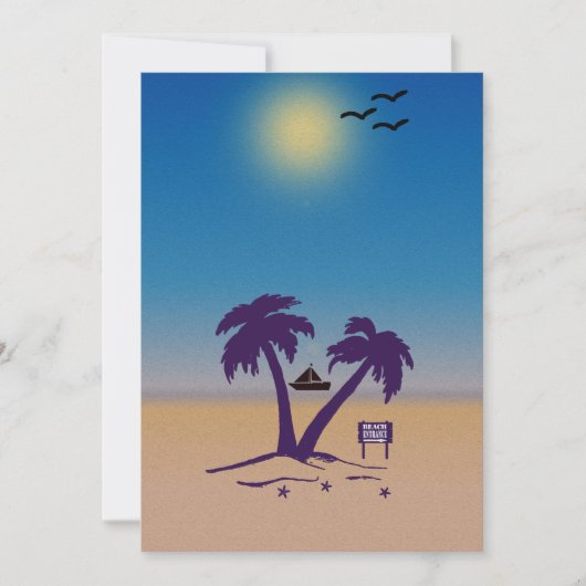 Plage Palm Trees Invitation (Devant)