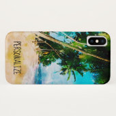 Plage Palm Trees iPhone X Coque (Dos (Horizontal))