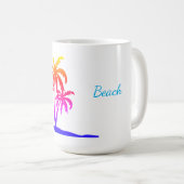Plage palmiers customisés mug (Devant droit)