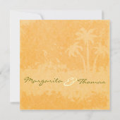 Plage Palmiers faire-part de mariage (Dos)