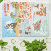 Plage Paradise California Serviette de cuisine (Plié)