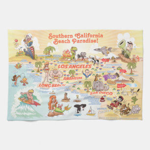 Plage Paradise California Serviette de cuisine