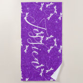 Plage Parties scintillant et libellules serviette de pla (Devant)