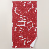 Plage Parties scintillant et libellules serviette de pla (Devant)