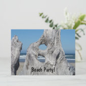 Plage Party ! Invitations Waves de bois d'oeuvre (Debout devant)