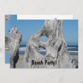 Plage Party ! Invitations Waves de bois d'oeuvre (Devant / Derrière)