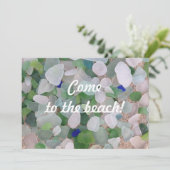 Plage Party Sea Glass Invitation (Debout devant)