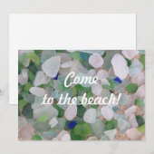 Plage Party Sea Glass Invitation (Devant / Derrière)