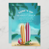 Plage Party Surfboards Invitation (Devant / Derrière)