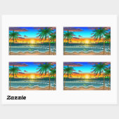 Plage Paysage autocollant (Feuille)