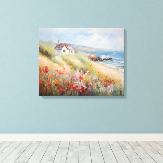 Plage Paysage toile Vintage Imprimer (Insitu (Plancher de Bois))