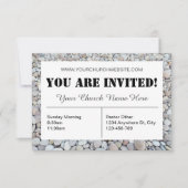 Plage Pebbles Church Invitation Card (Devant)
